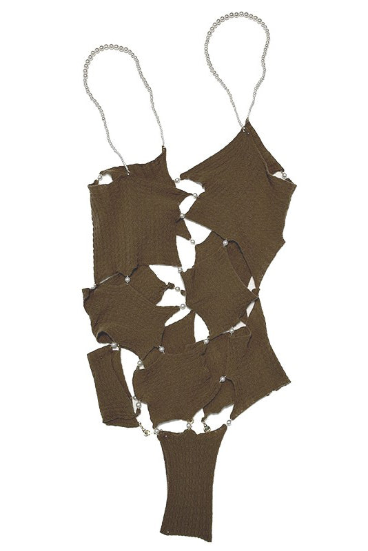Rui Zhou R005 Series Pearl Chain Crotch Vest Suspender RUI-SS21-R005-Marsh